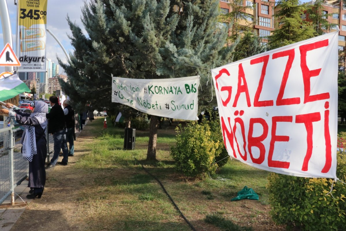 HÜDA PAR Ankara İl Başkanı Karaarslan'dan Gazze nöbetine destek ziyareti