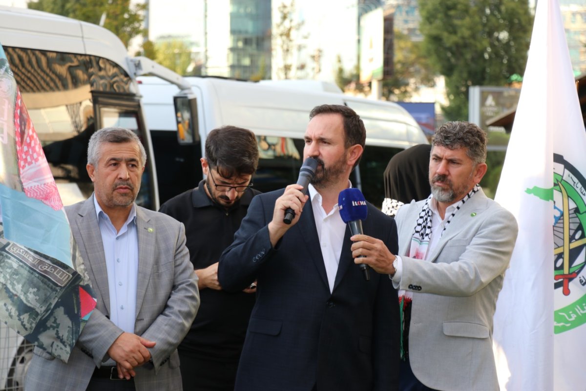 HÜDA PAR Ankara İl Başkanı Karaarslan'dan Gazze nöbetine destek ziyareti