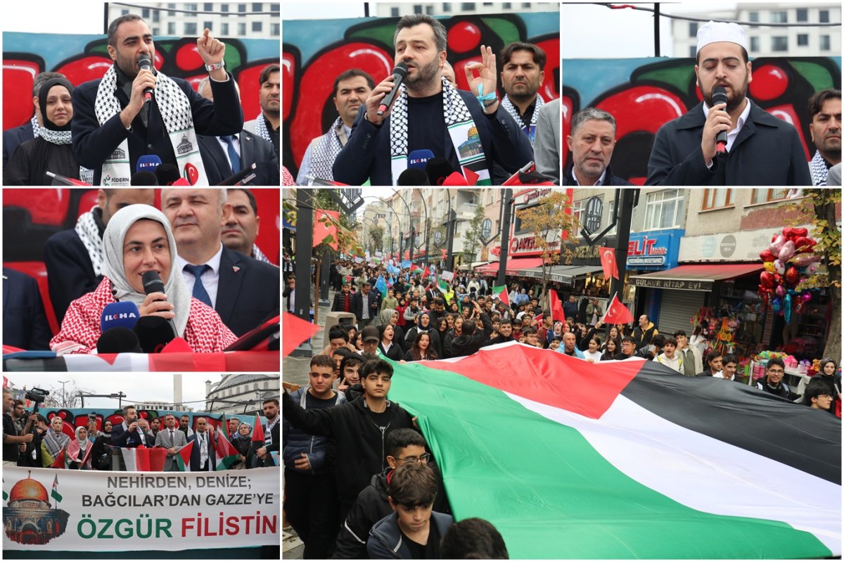 Binlerce öğrenci "Nehirden Denize Özgür Filistin" için yürüdü