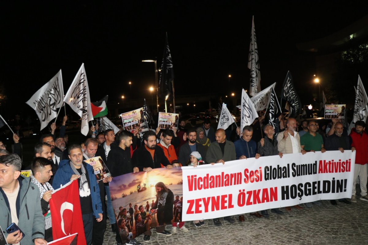 Sumud aktivisti Zeynel Abidin Özkan tekbirlerle karşılandı