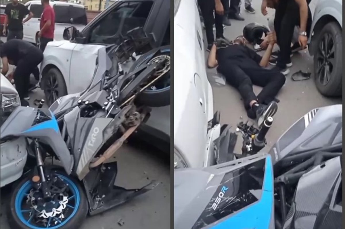 Batman'da motosiklet iki otomobil arasında sıkıştı: Sürücü ağır yaralandı