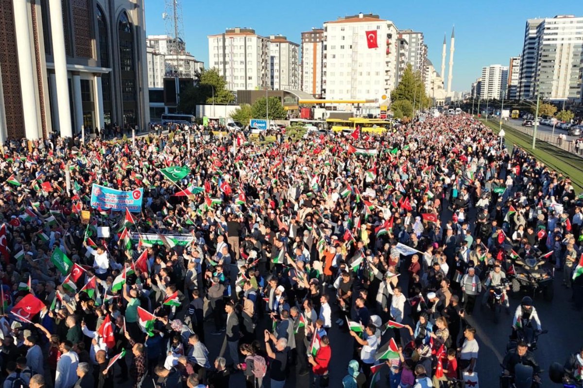 Gaziantep'te Filistin'e destek yürüyüşü