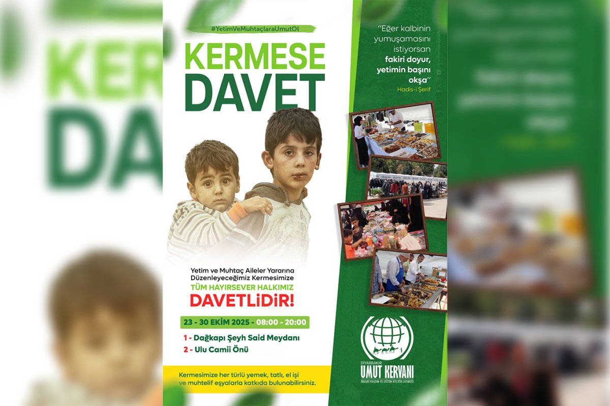 Diyarbakır'da ihtiyaç sahibi aileler yararına kermese davet!