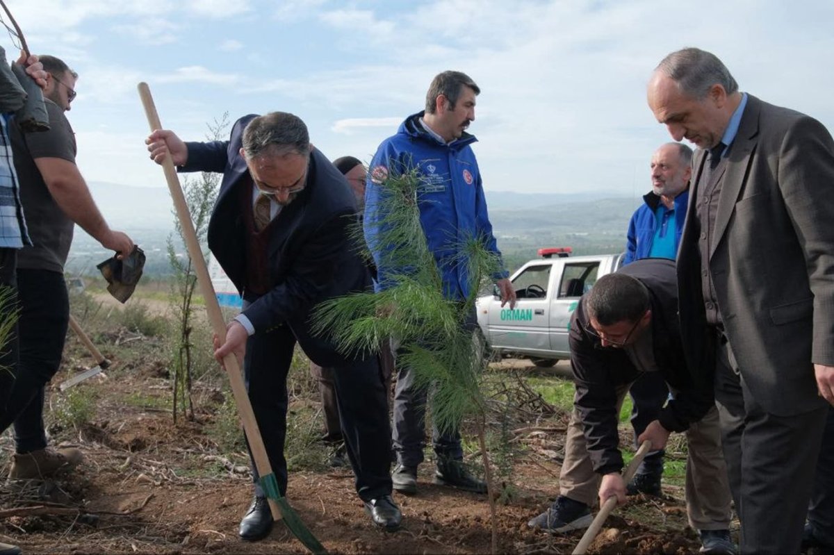 Gazze şehitleri için Bursa'da yüzlerce fidan dikildi