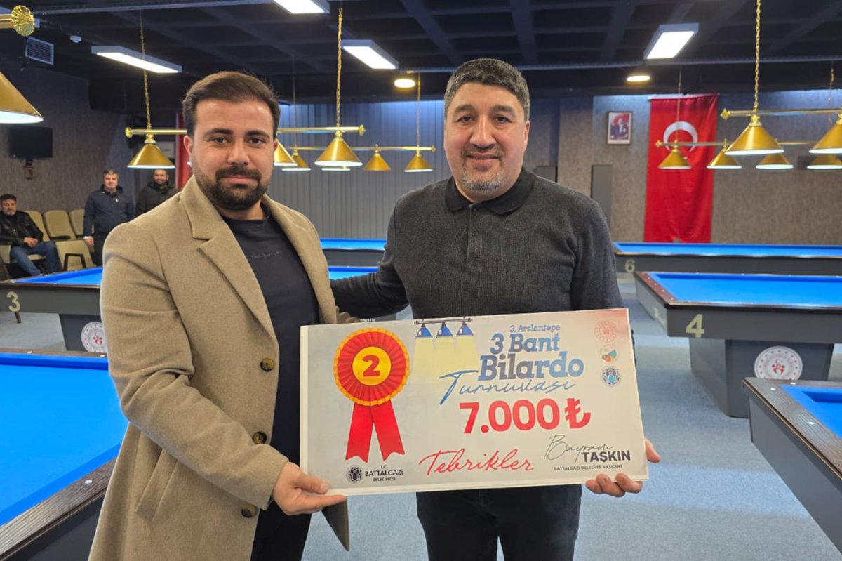Malatya'da 3 bant bilardo turnuvası sona erdi