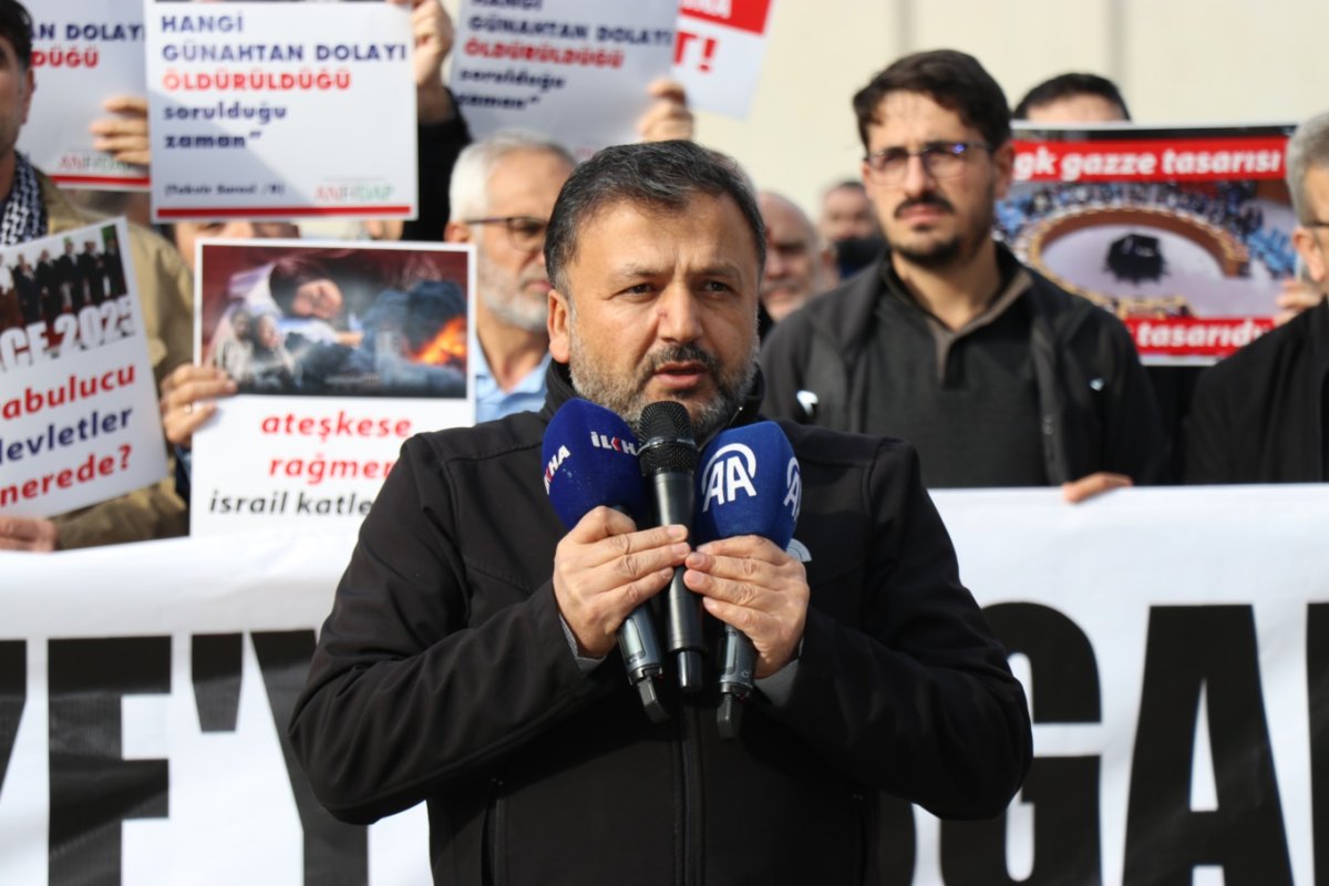 Ankara’da ABD Büyükelçiliği önünde Gazze için protesto: “BMGK’nın Gazze Kararına İtiraz Ediyoruz”