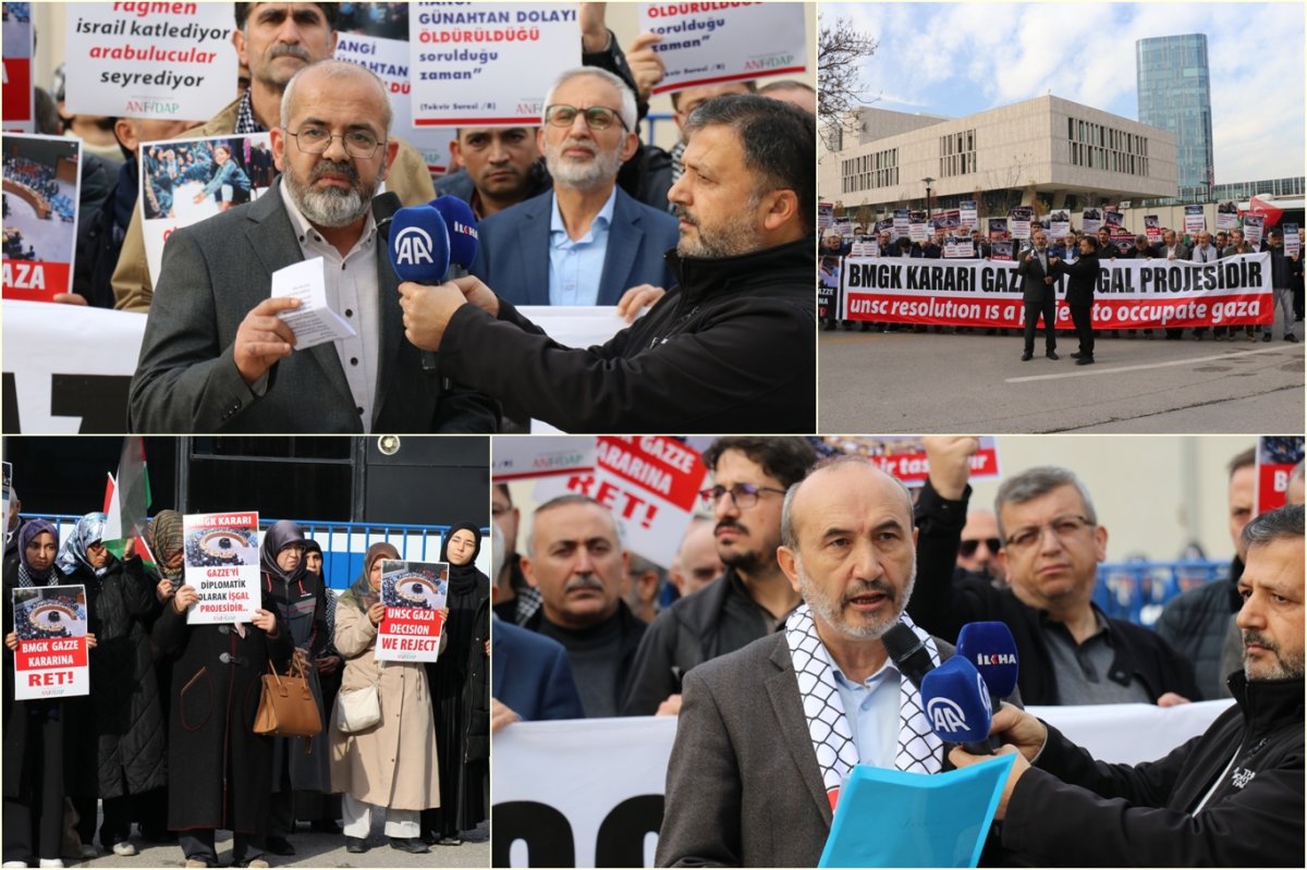 Ankara’da ABD Büyükelçiliği önünde Gazze için protesto: “BMGK’nın Gazze Kararına İtiraz Ediyoruz”