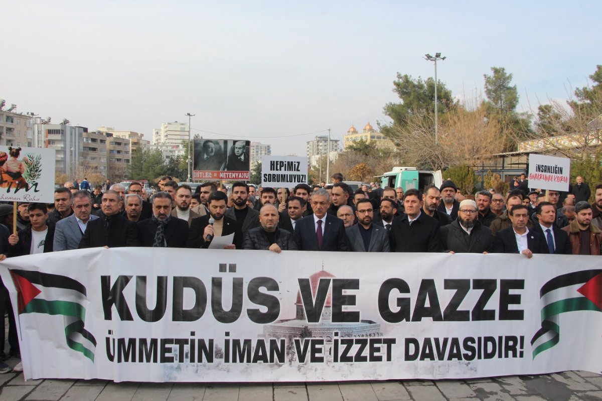 Mardin'de Gazze için basın açıklaması düzenlendi