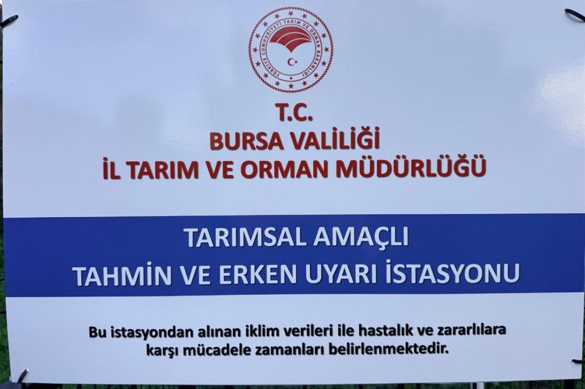 Bursa’da iki yeni tarımsal tahmin ve erken uyarı istasyonu kuruldu