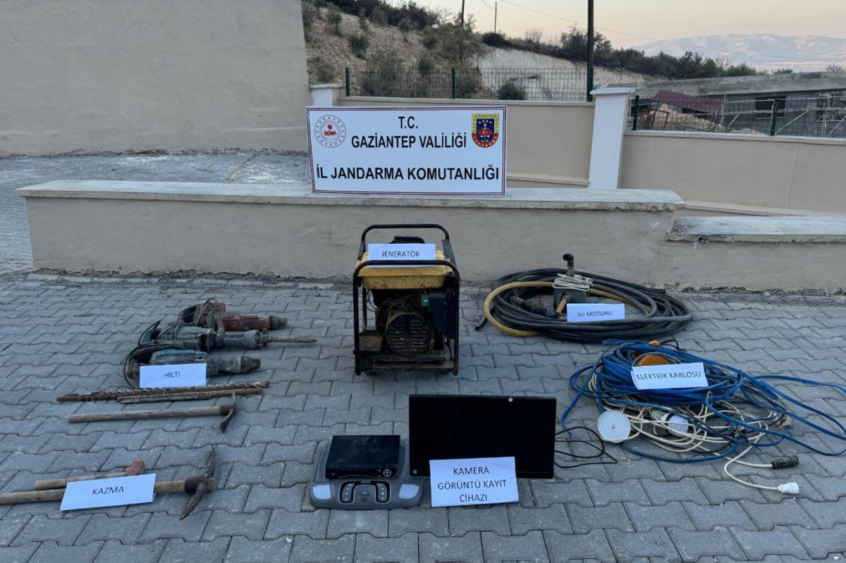 Gaziantep'te kaçak maden ocağına baskın: 2 şüpheli gözaltında