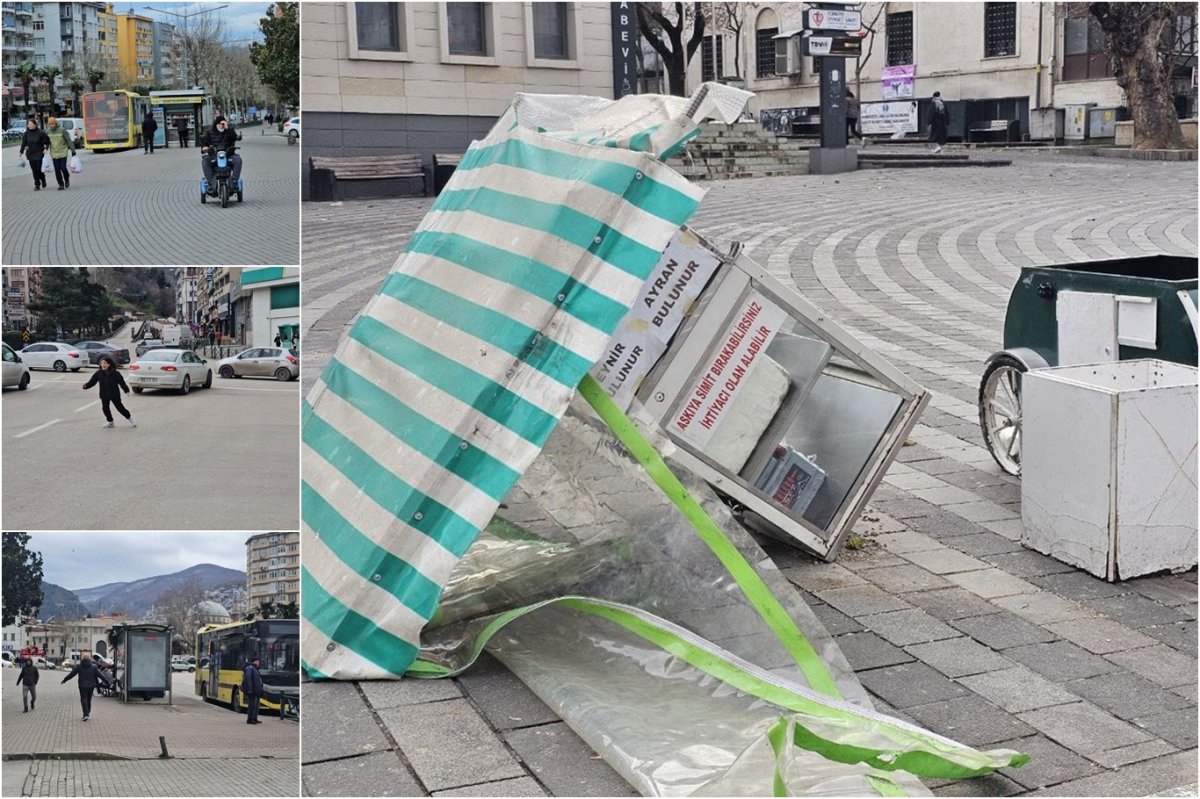 Bursa’da 75 kilometre hızındaki fırtına günlük yaşamı olumsuz etkiliyor