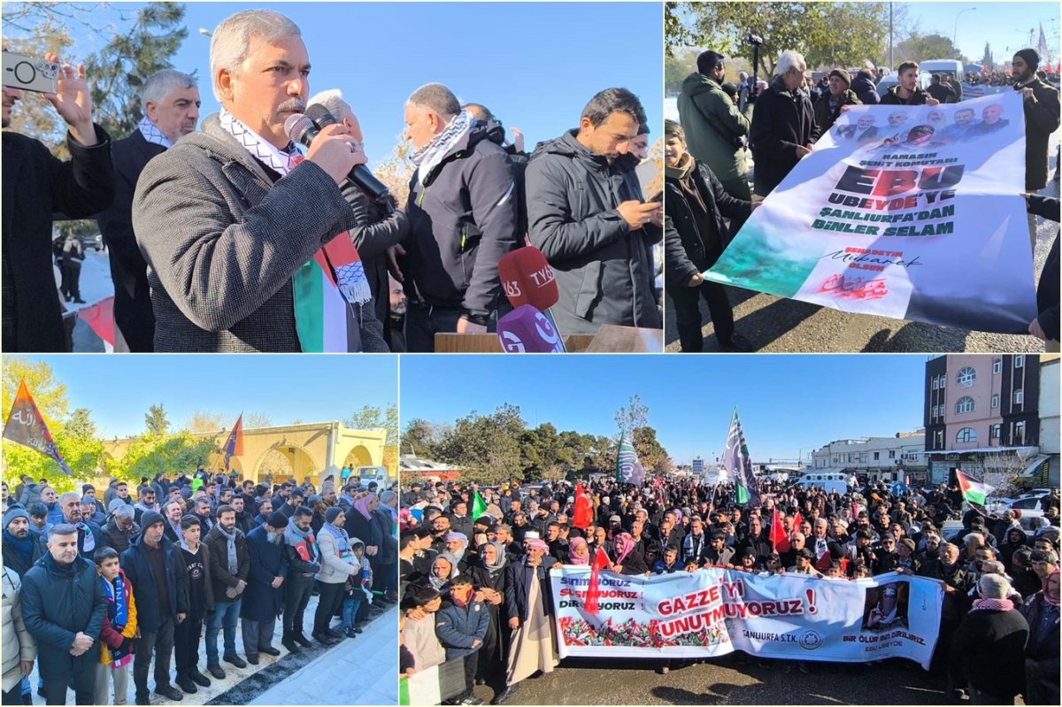 Urfa’da Gazze için yürüyüş ve gıyabi cenaze namazı etkinliği düzenlendi