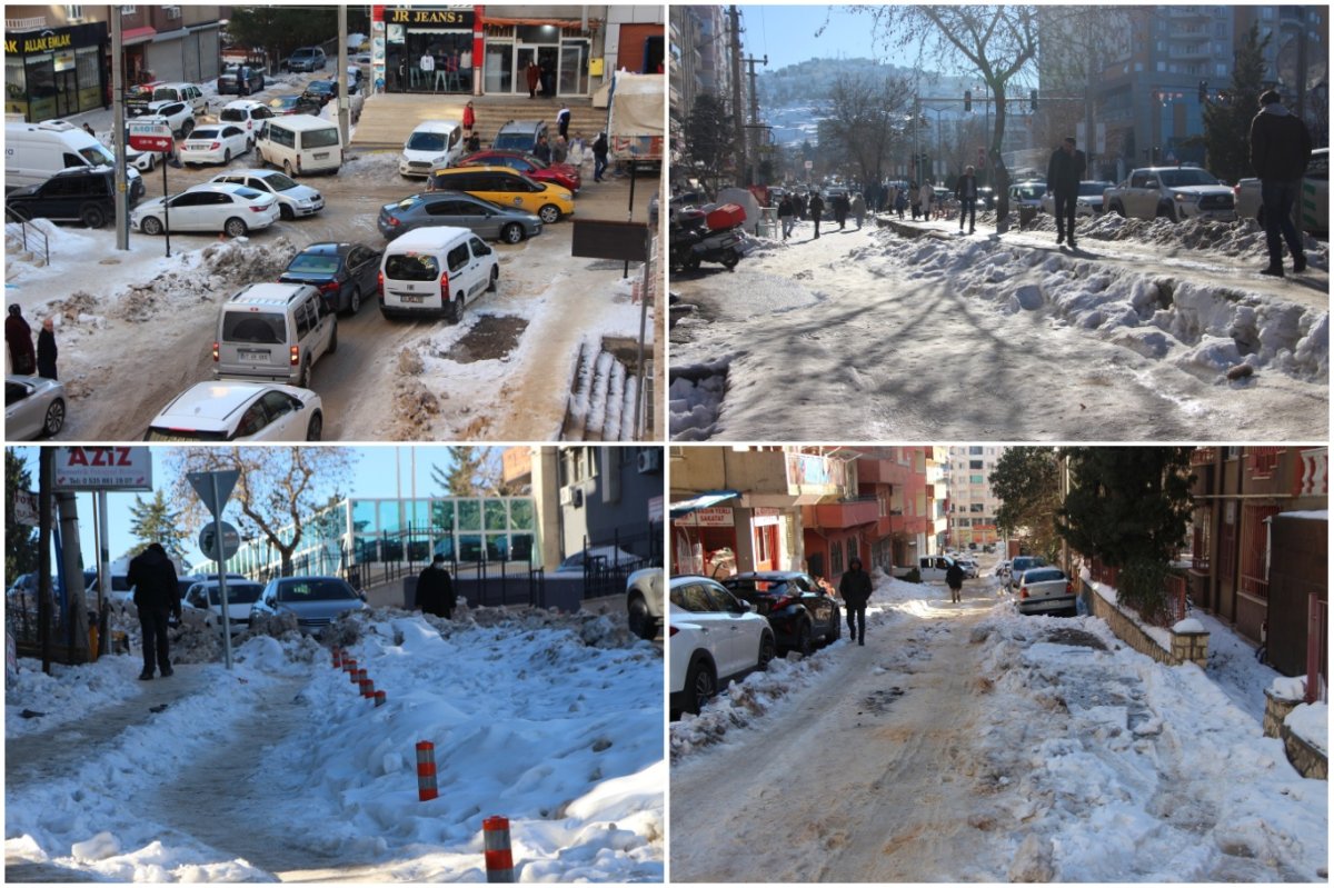 Mardin'de yol ve kaldırımlar adeta buz pistine döndü: Vatandaşlar belediyeden çözüm bekliyor