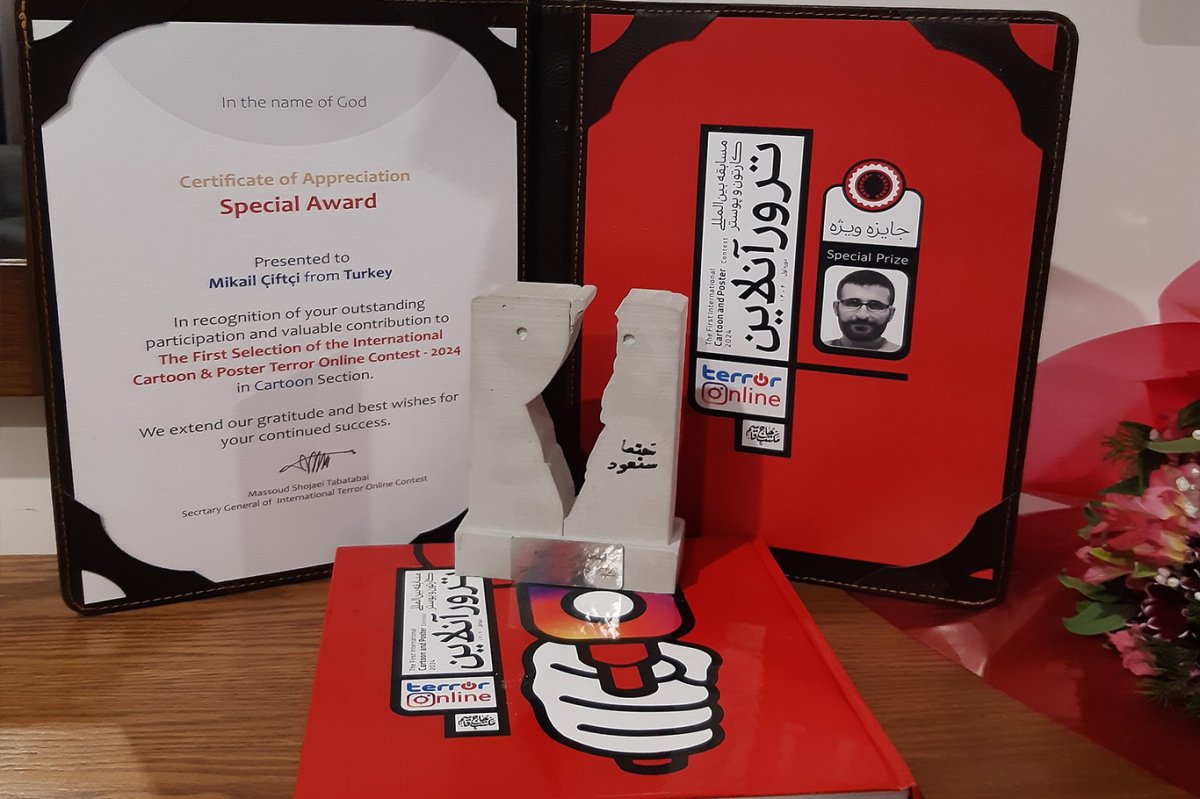 Karikatürist Mikail Çiftçi’ye uluslararası yarışmada özel ödül