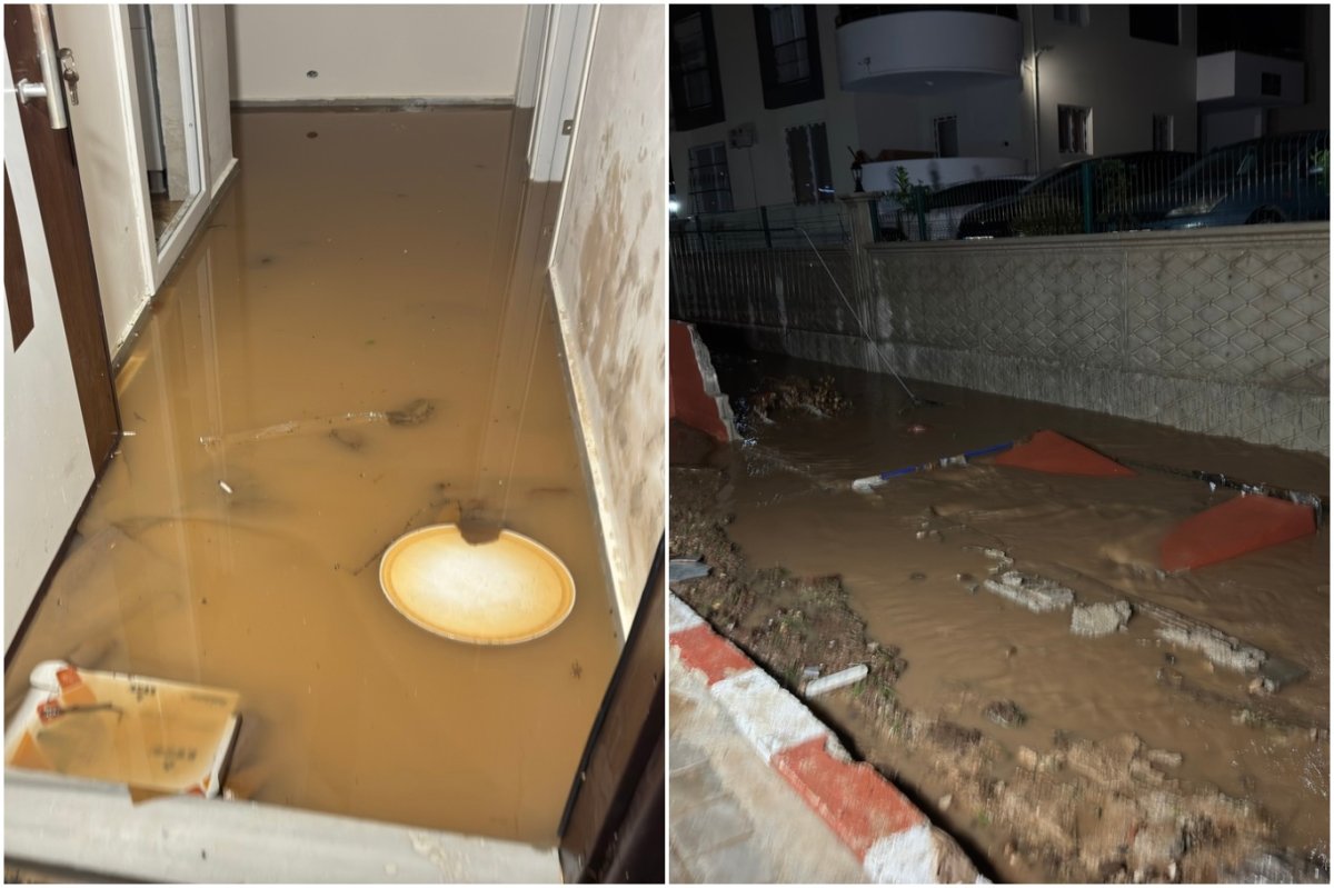 Adana’da kuvvetli sağanak: Siteyi su bastı, istinat duvarı çöktü