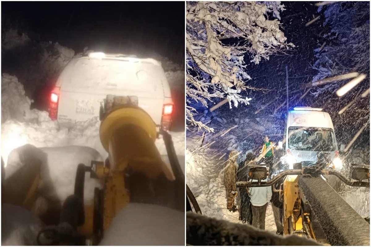 Malatya'da kar yağışı nedeniyle yolda mahsur kalanlar kurtarıldı