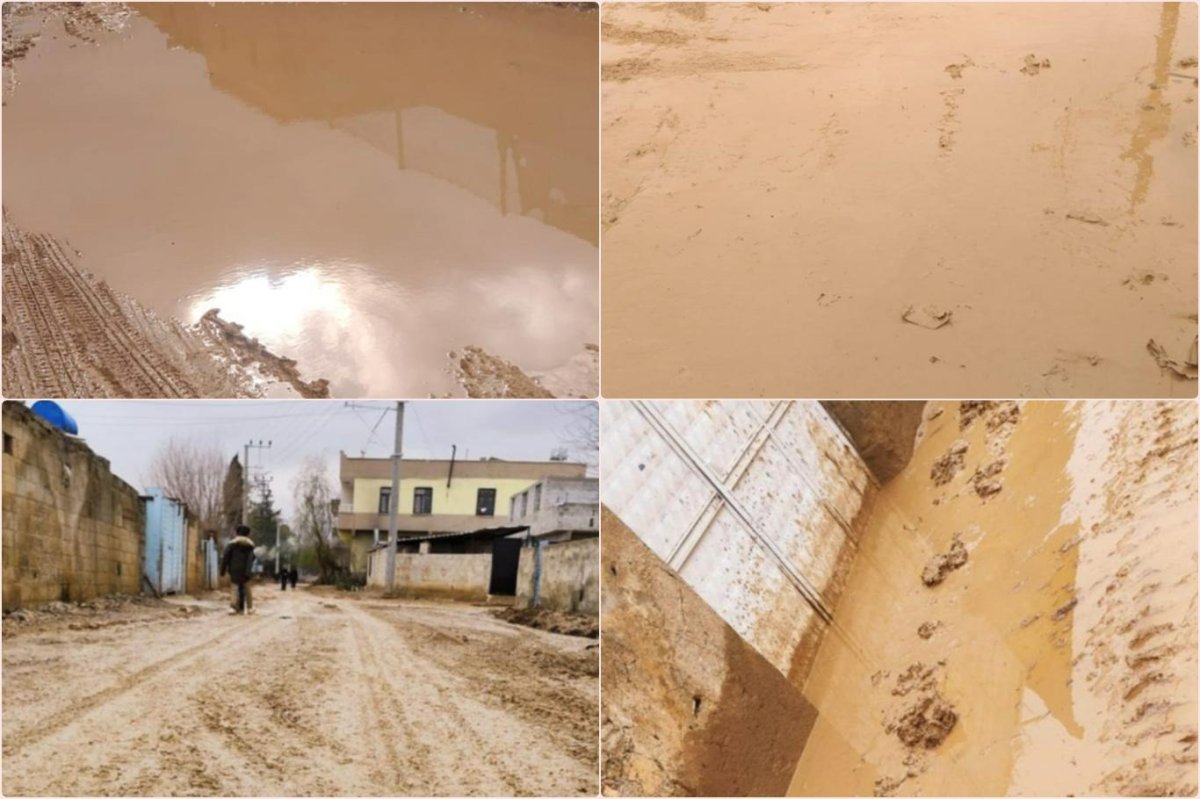 Şanlıurfa'da çamur deryasına dönen sokaklarda mahalleli isyan etti