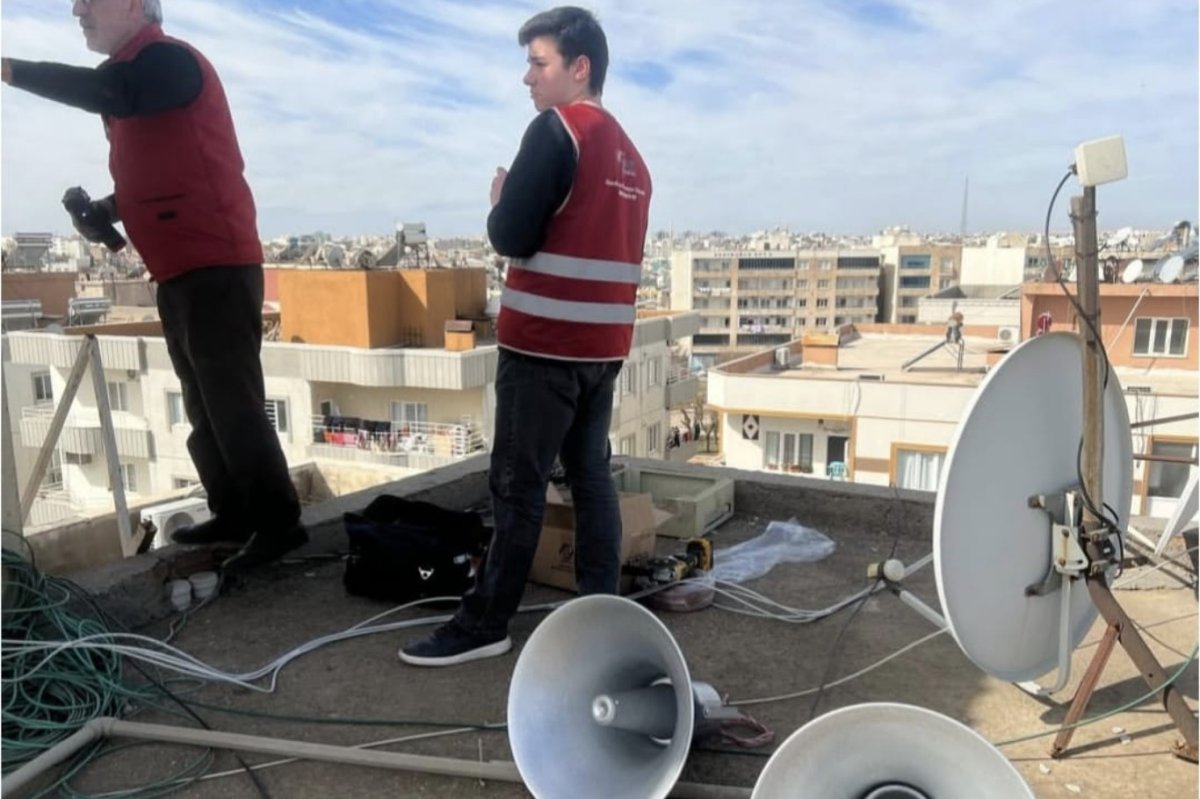 Mardin’de camii olmayan bölgede ezan için merkezi hoparlör çözümü