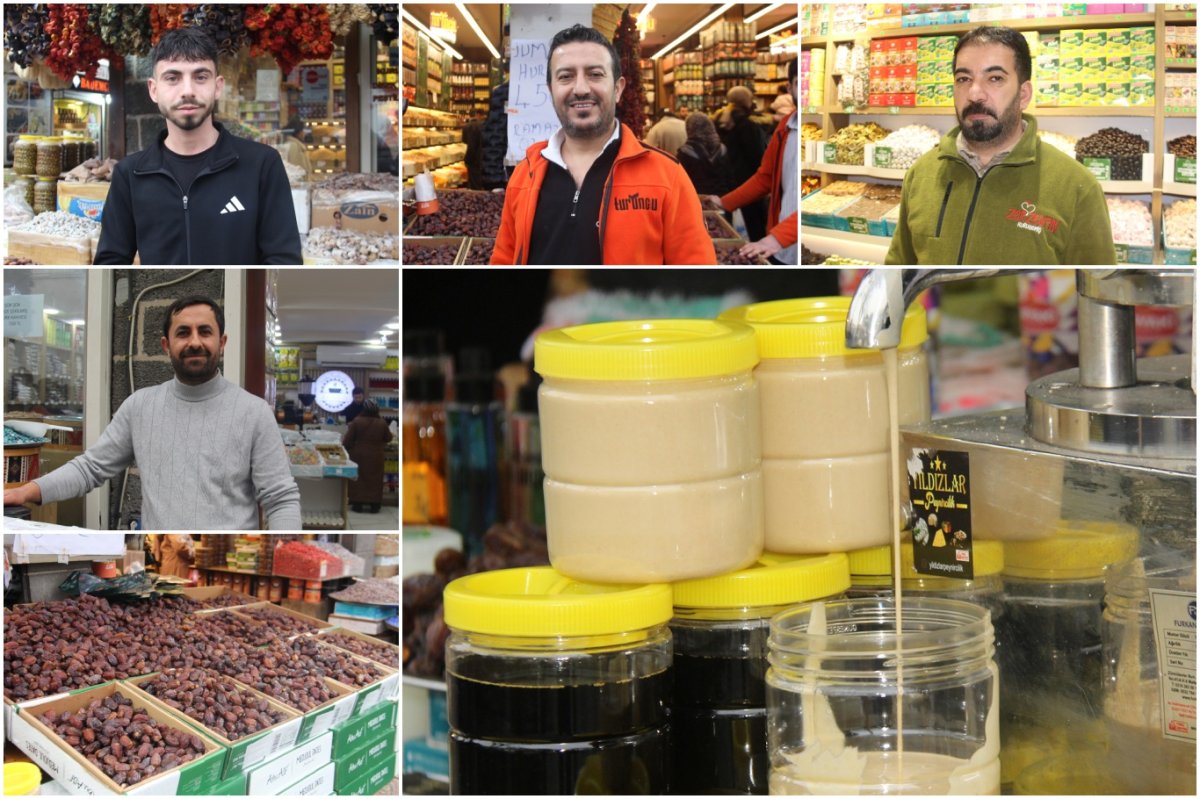 Ramazan öncesi çarşıda hareketlilik: Hurma, tahin ve pekmeze yoğun ilgi