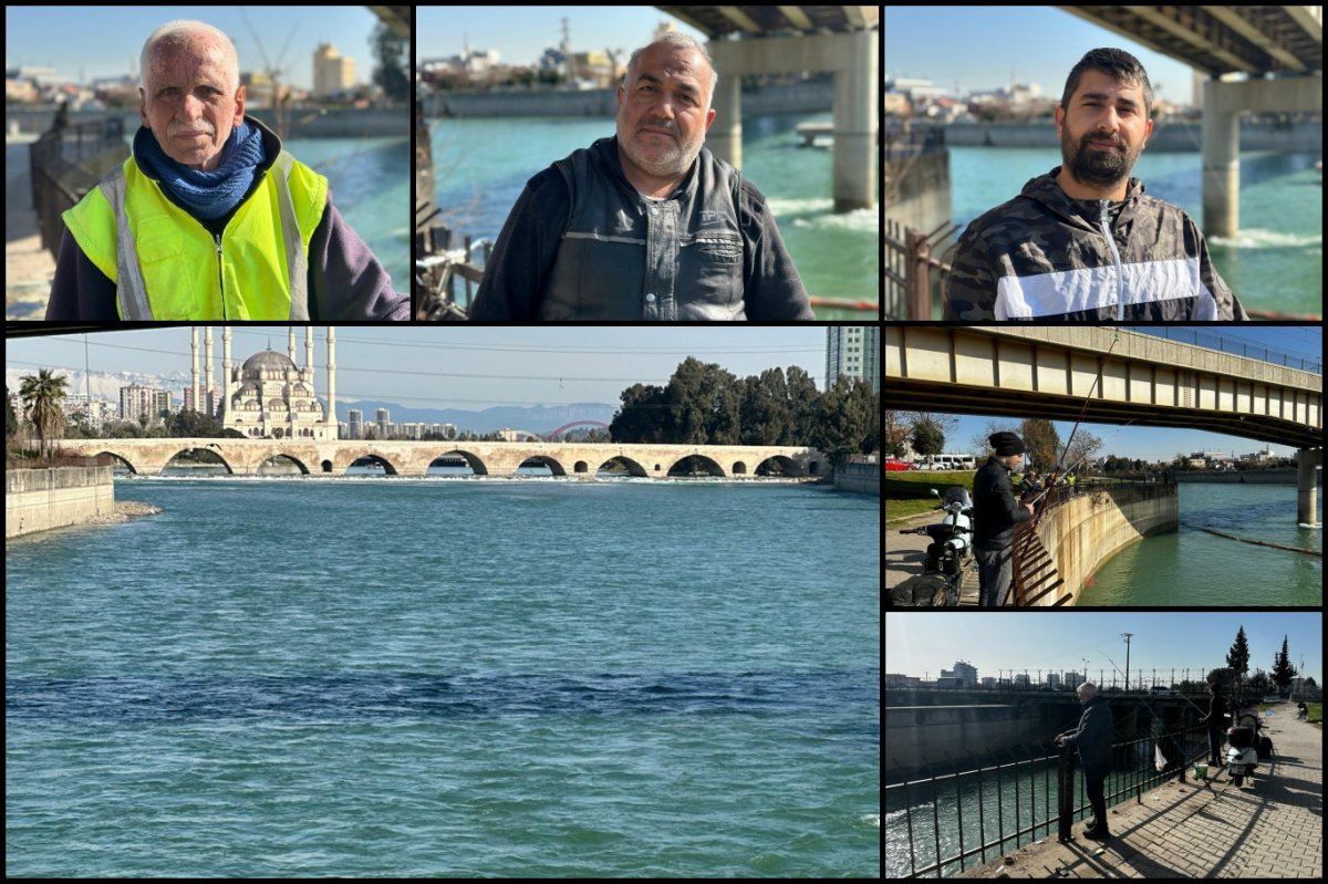 Adana'da su yükseldi, oltalar peş peşe atıldı