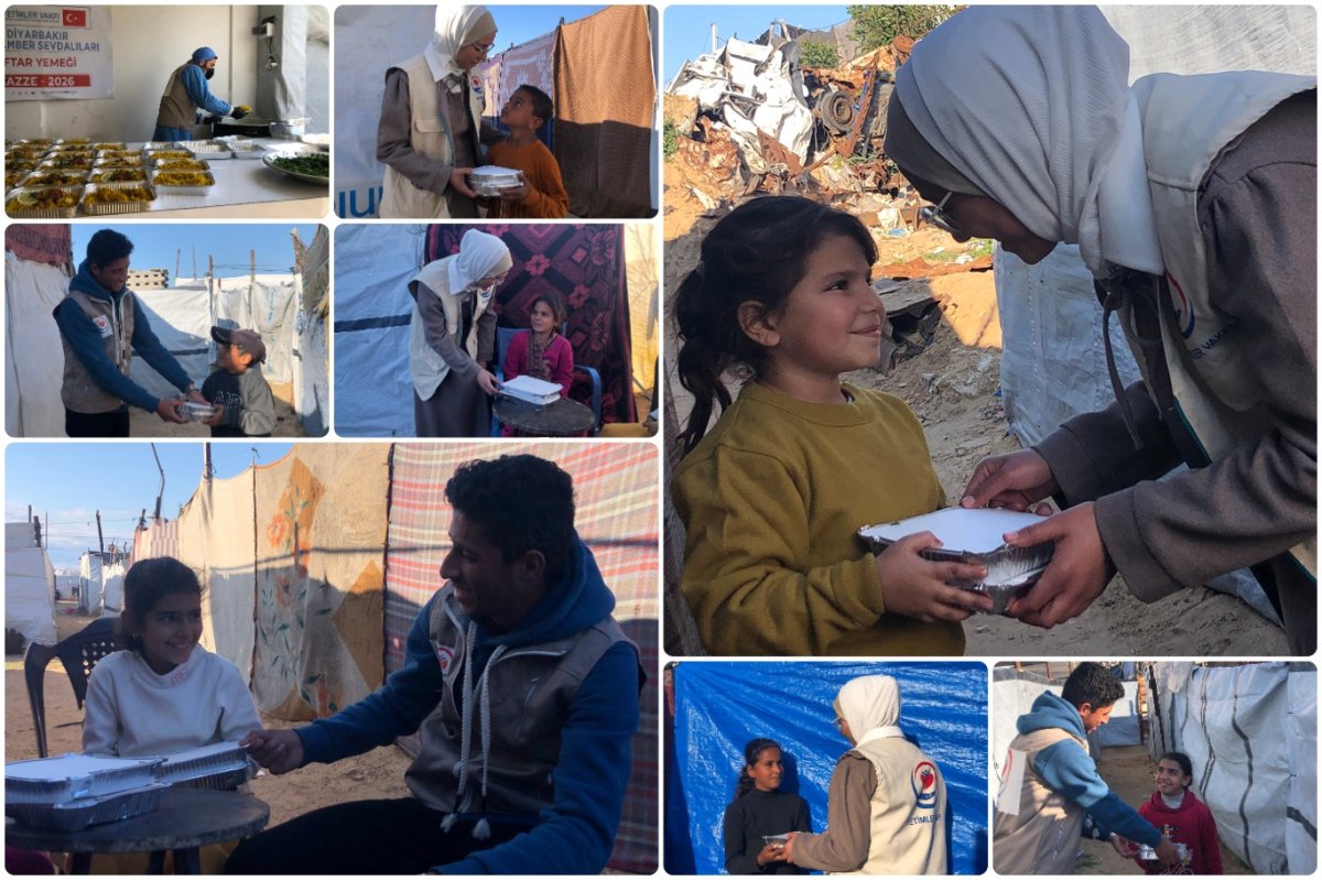 Yetimler Vakfı Gazze'de sıcak yemek dağıtımını sürdürüyor