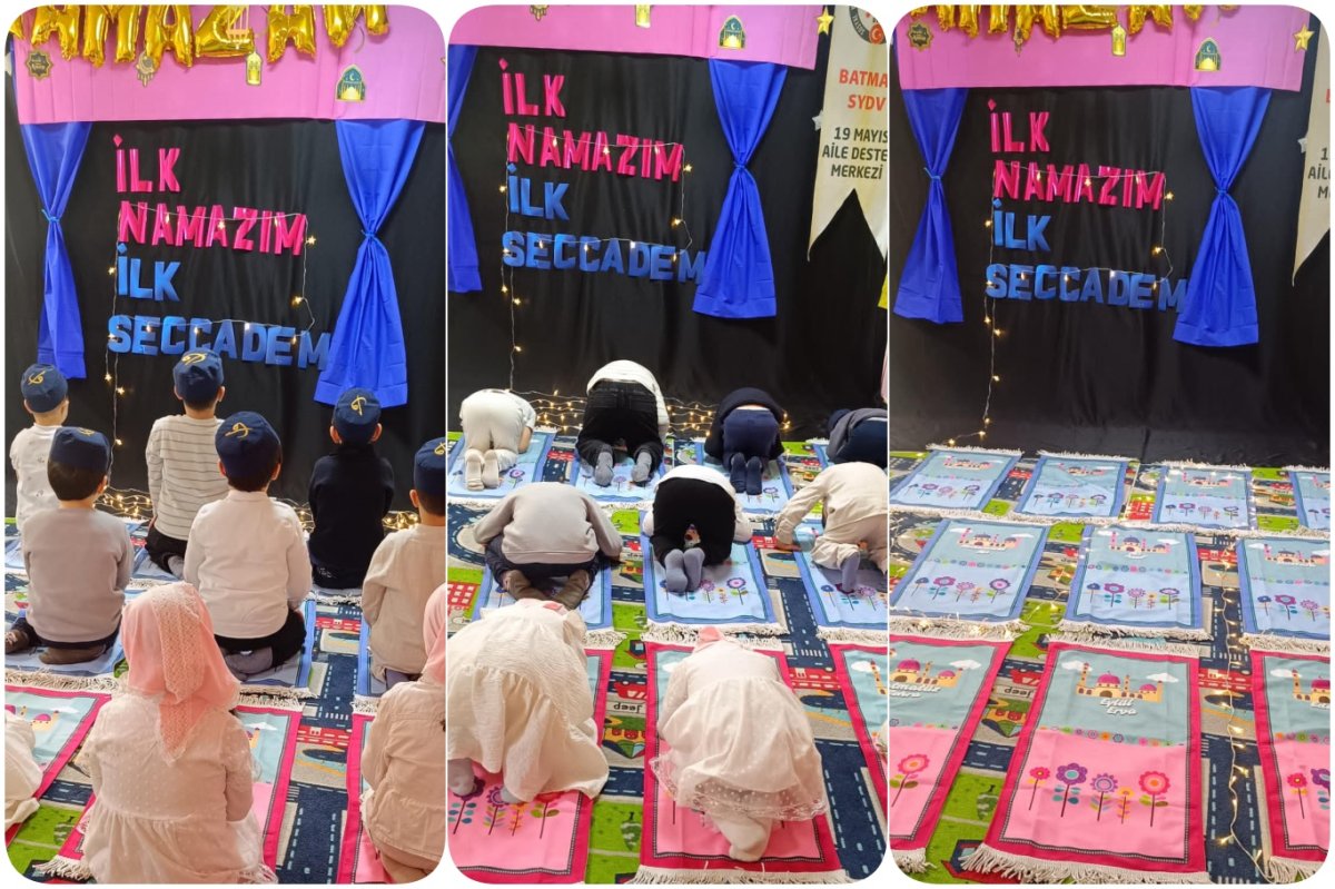 Minik yürekler ilk seccadeleriyle namazla tanıştı