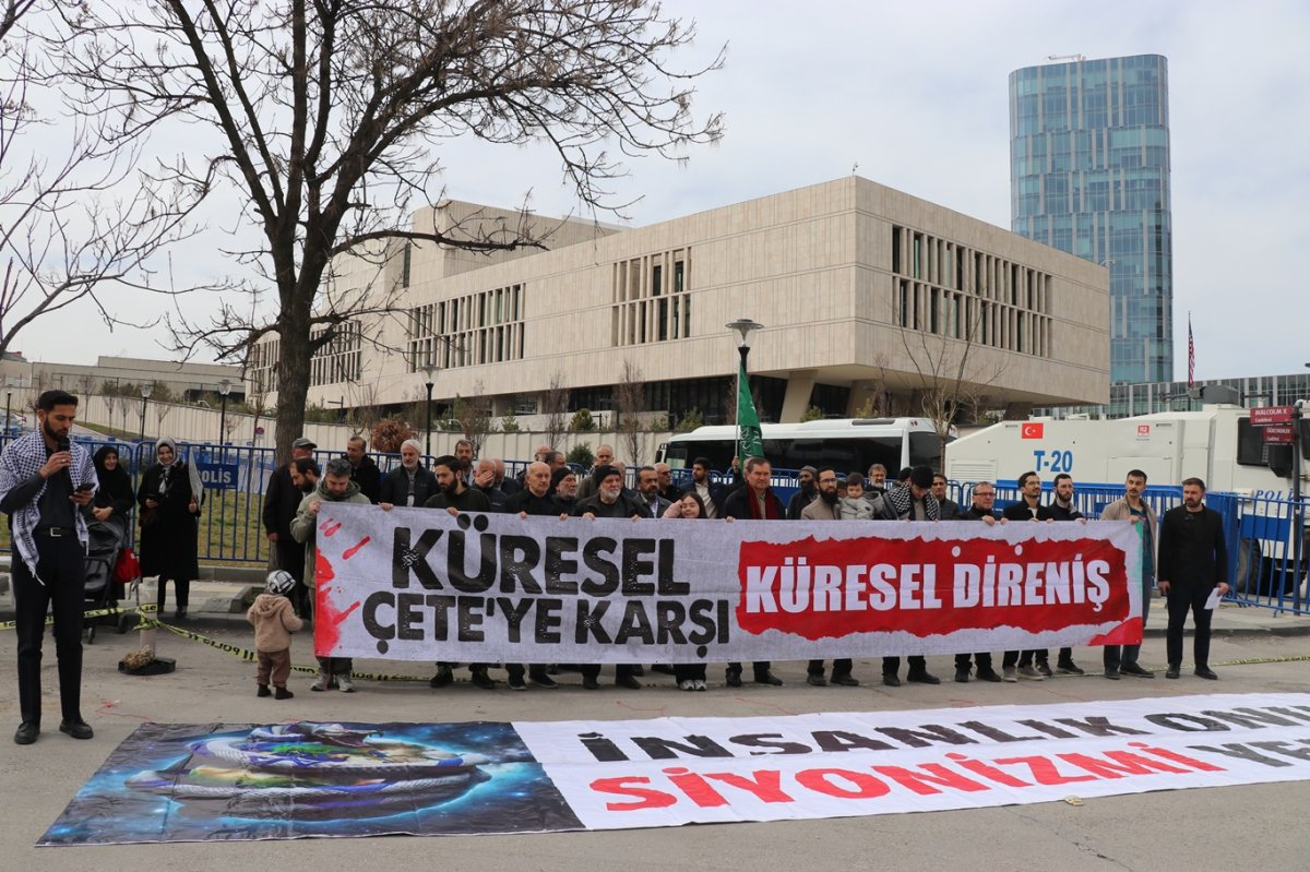 ABD Büyükelçiliği önünde Filistin’e destek: Mescid-i Aksa’nın kapatılması kabul edilemez