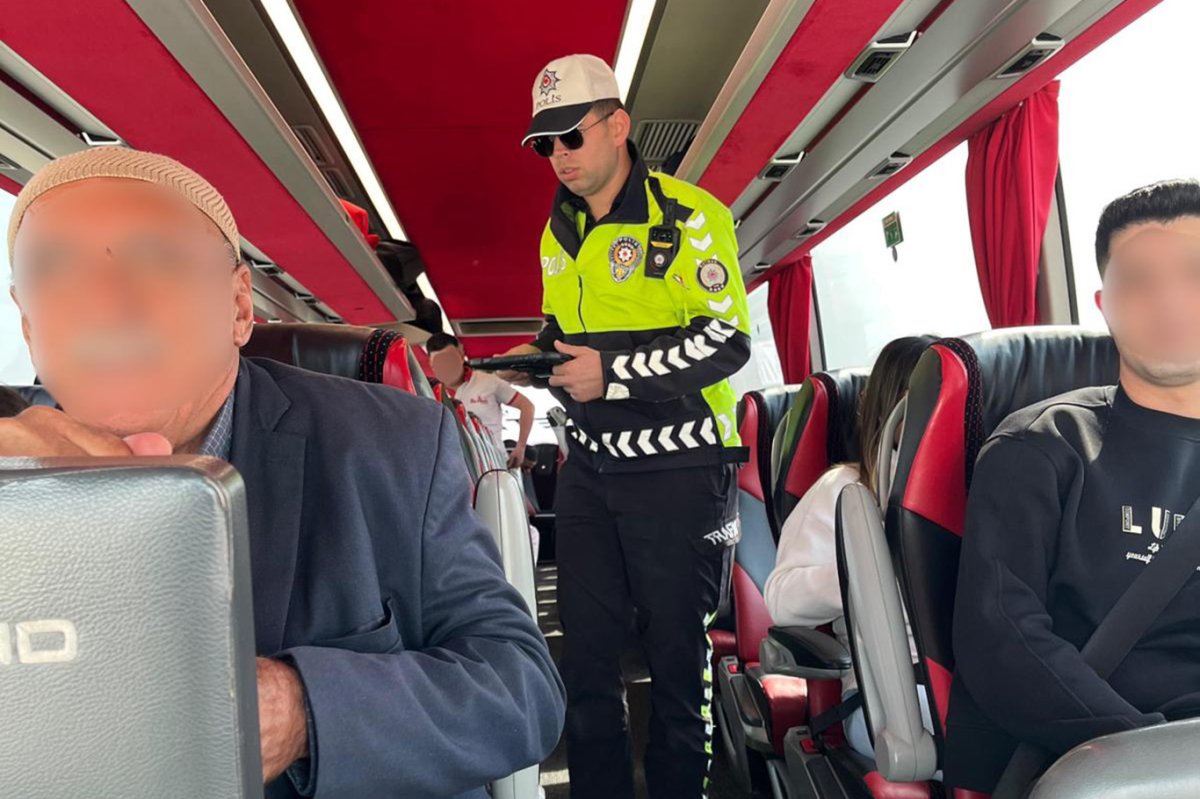 Batman'da bayram öncesi otobüslerde emniyet kemeri denetimi