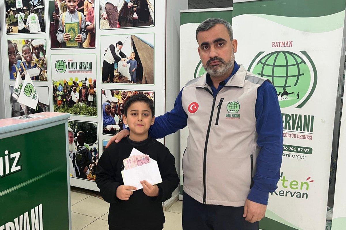 Batmanlı minik Eymen'den Gazze'deki kardeşlerine anlamlı bağış