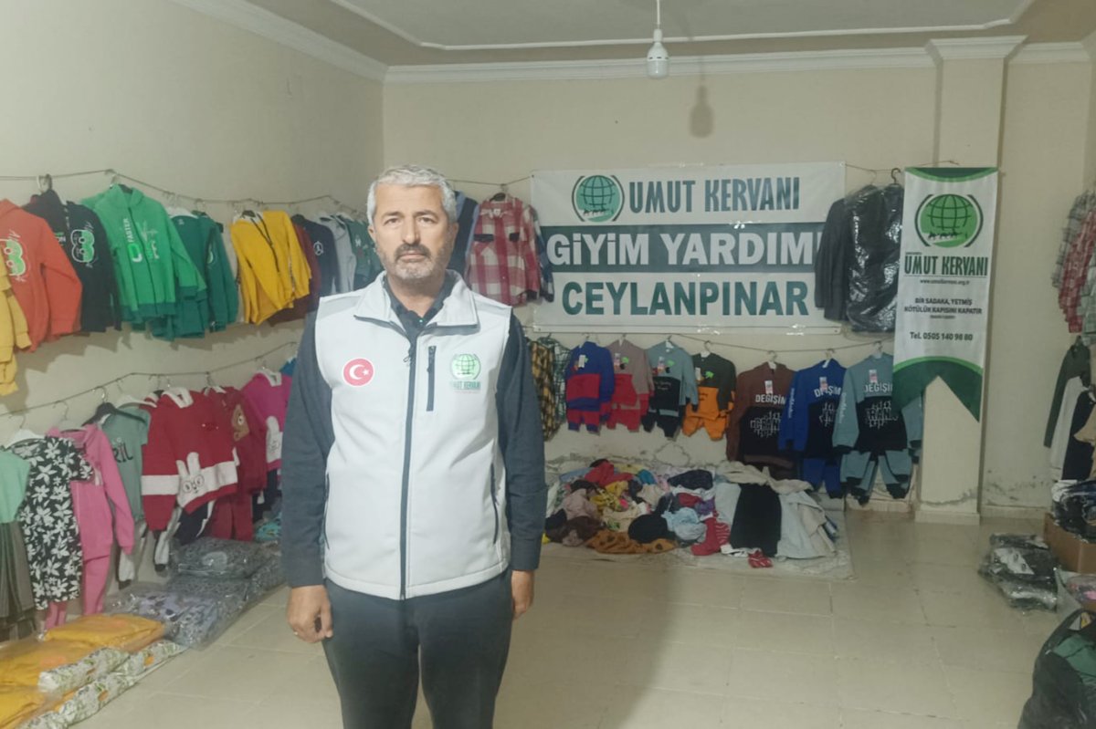 Umut Kervanından Ceylanpınar'da çocuklara bayram öncesi giyim yardımı