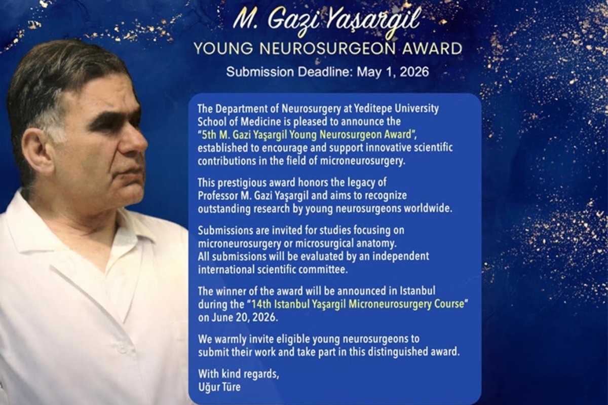 Yüzyılın Beyin Cerrahı Prof. Dr. Gazi Yaşargil’in adını taşıyan uluslararası ödüle başvurular başladı