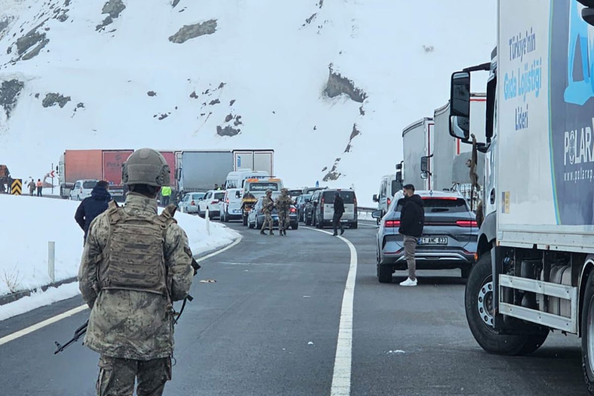 Van-Hakkari karayoluna çığ düştü: Çok sayıda araç mahsur kaldı