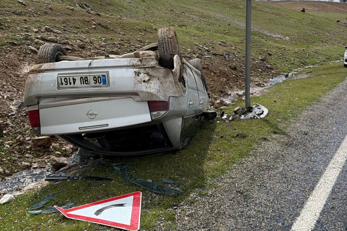 Batman'da otomobil takla attı