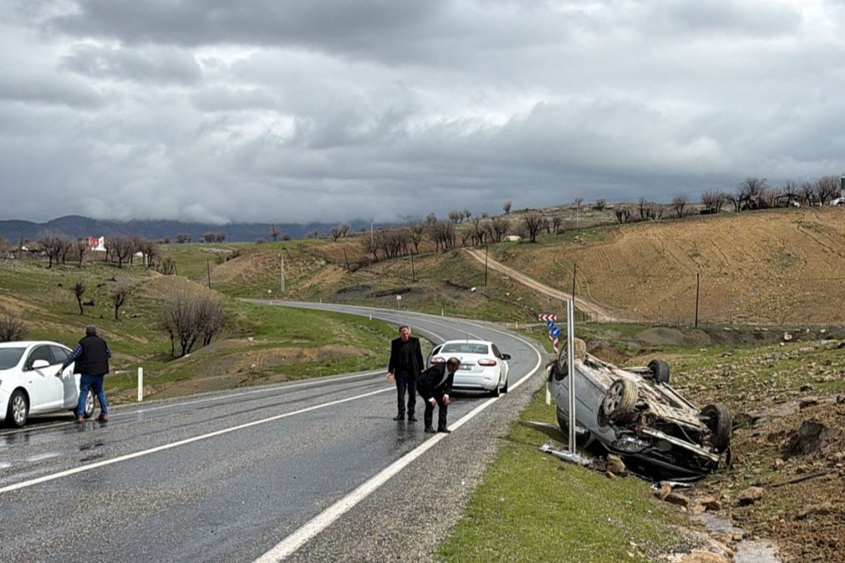 Batman'da otomobil takla attı