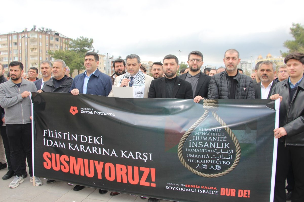 Mardin’de “idam yasası”na tepki: Filistin için basın açıklaması