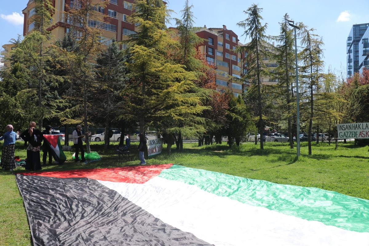 Ankara’da ABD Büyükelçiliği önünde 'Gazze Nöbeti' 13. haftada devam ediyor