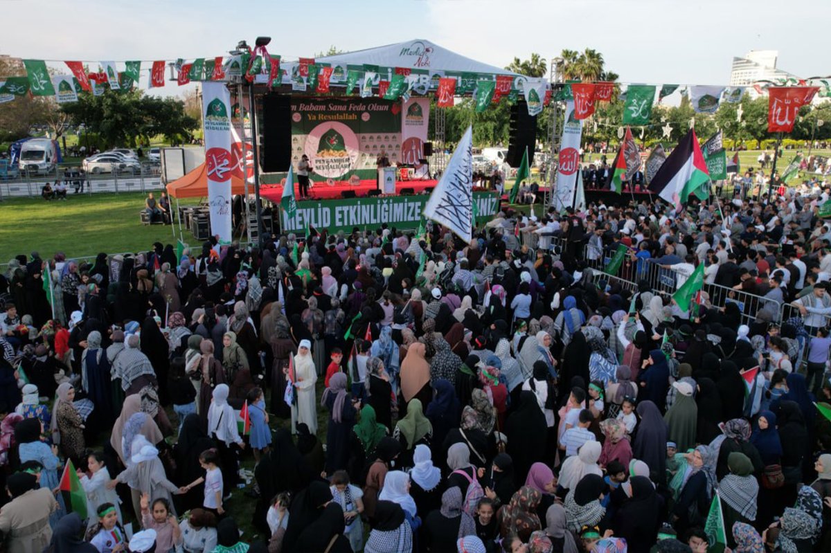 Adana’daki Mevlid-i Nebi etkinliği dronla görüntülendi
