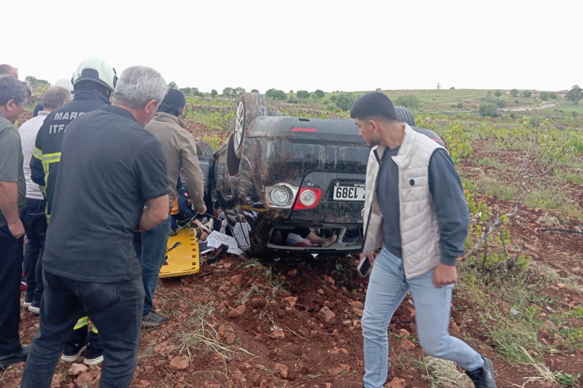 Mardin’de kontrollden çıkan otomobil takla attı: 1 ölü, 2 yaralı