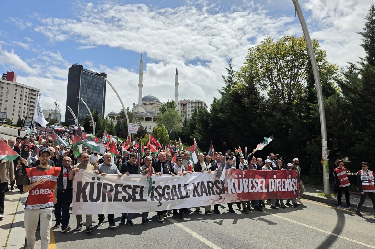 Ankara’da “Küresel İşgale Karşı Küresel Direniş” yürüyüşü düzenlendi
