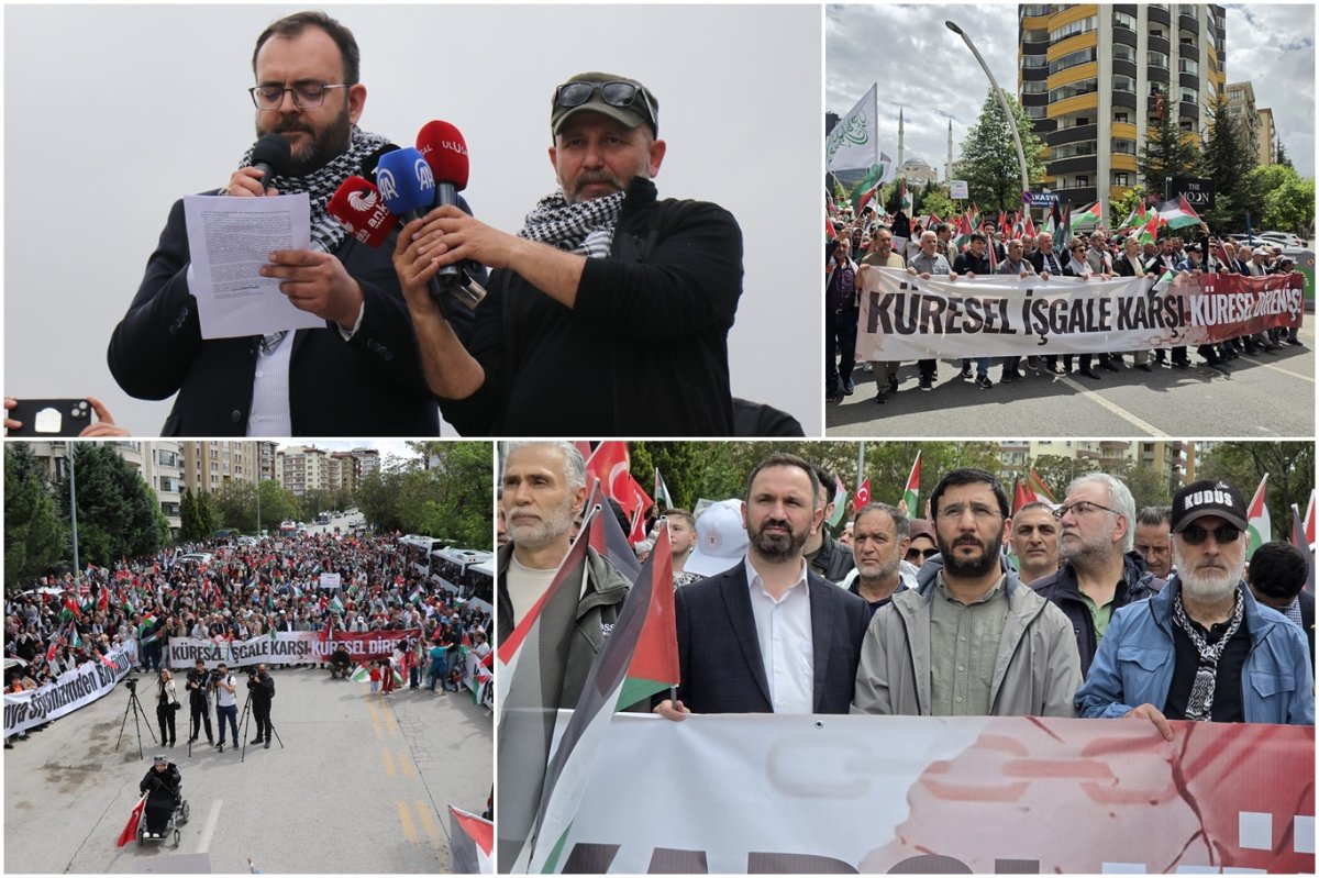 Ankara’da “Küresel İşgale Karşı Küresel Direniş” yürüyüşü düzenlendi