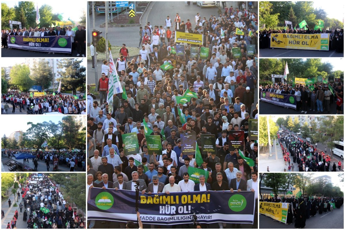 HÜDA PAR Gençlik Kolları'ndan "Madde Bağımlılığına Hayır!" yürüyüşü