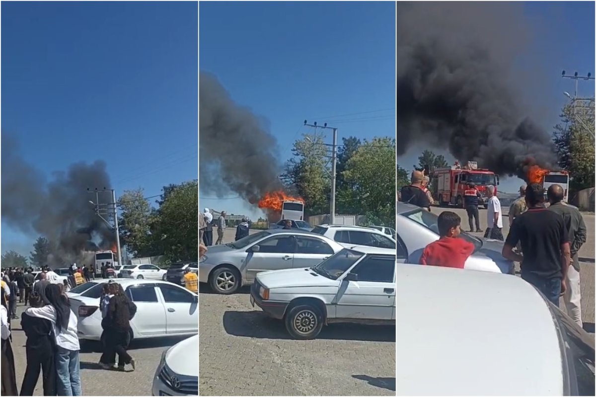 Şanlıurfa'da yolcu otobüsü alevlere teslim oldu