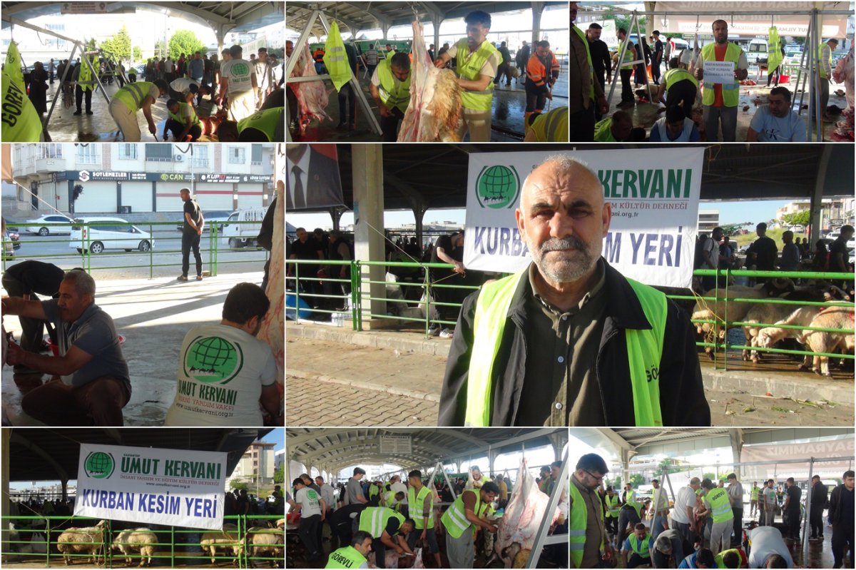 Gaziantep'te Umut Kervanı'nın kurban kesim ve dağıtım çalışmaları sürüyor