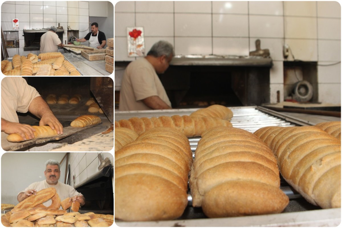 Mardin'de fırıncılar yaklaşık 450 derece sıcaklıkta ekmek üreterek geçimlerini sağlıyor