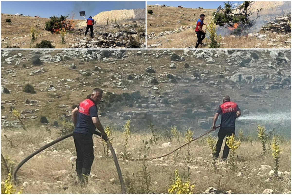 Adıyaman'da dağlık alanda yangın çıktı