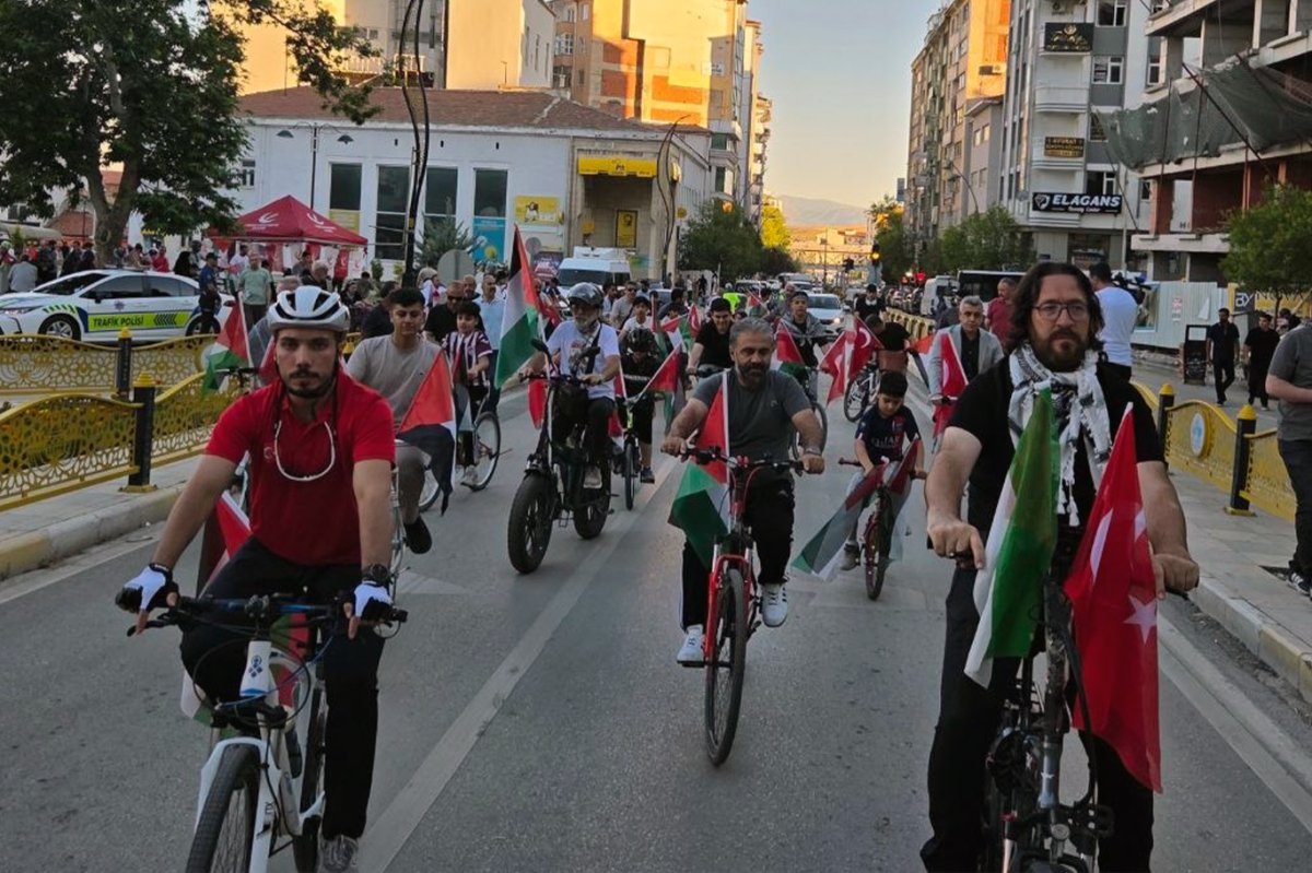 Elazığlılar Gazze için pedal çevirdi