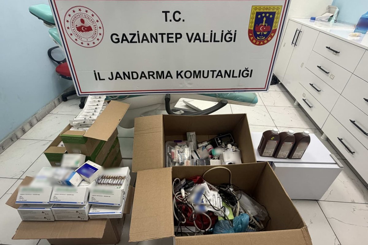 Gaziantep'te ruhsatsız diş kliniğine baskın