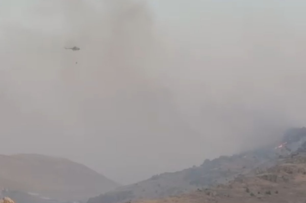 Mardin’de yerleşim alanlarına sıçrayan anız yangınına müdahale sürüyor