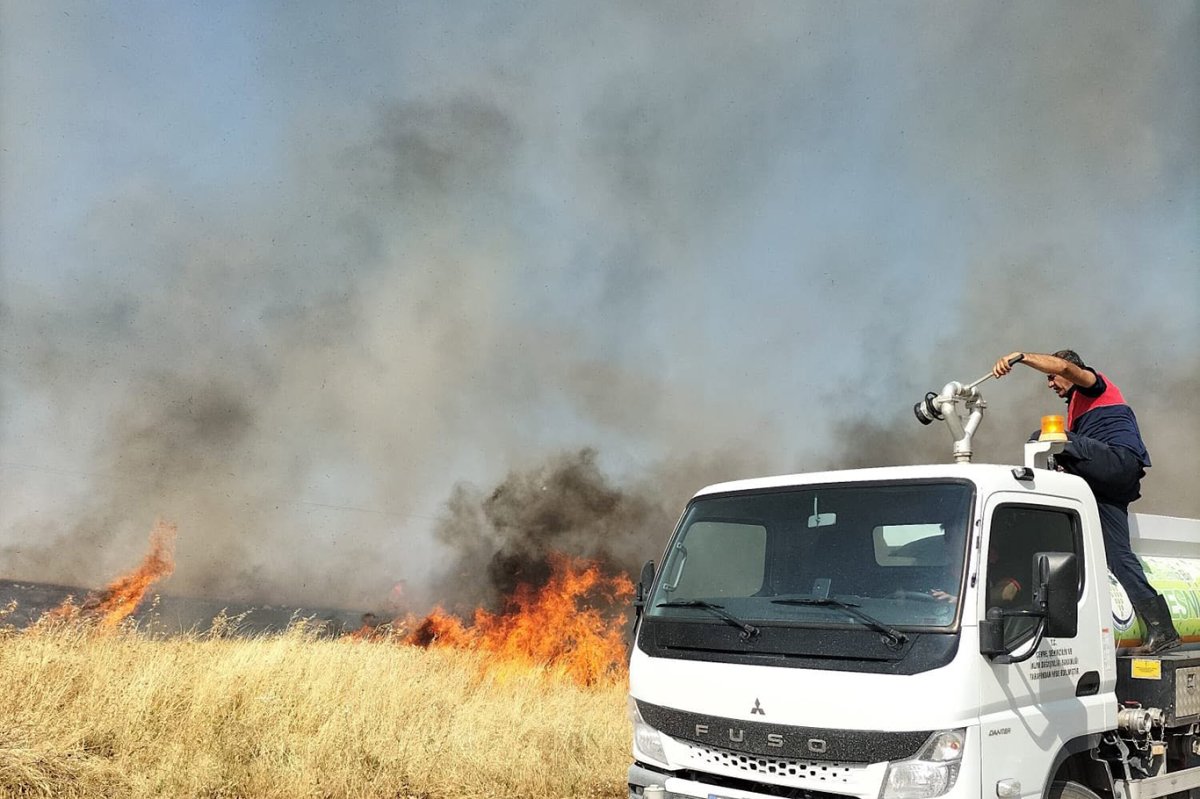 Adıyaman'da ekin ve saman yangınları kontrol altına alındı
