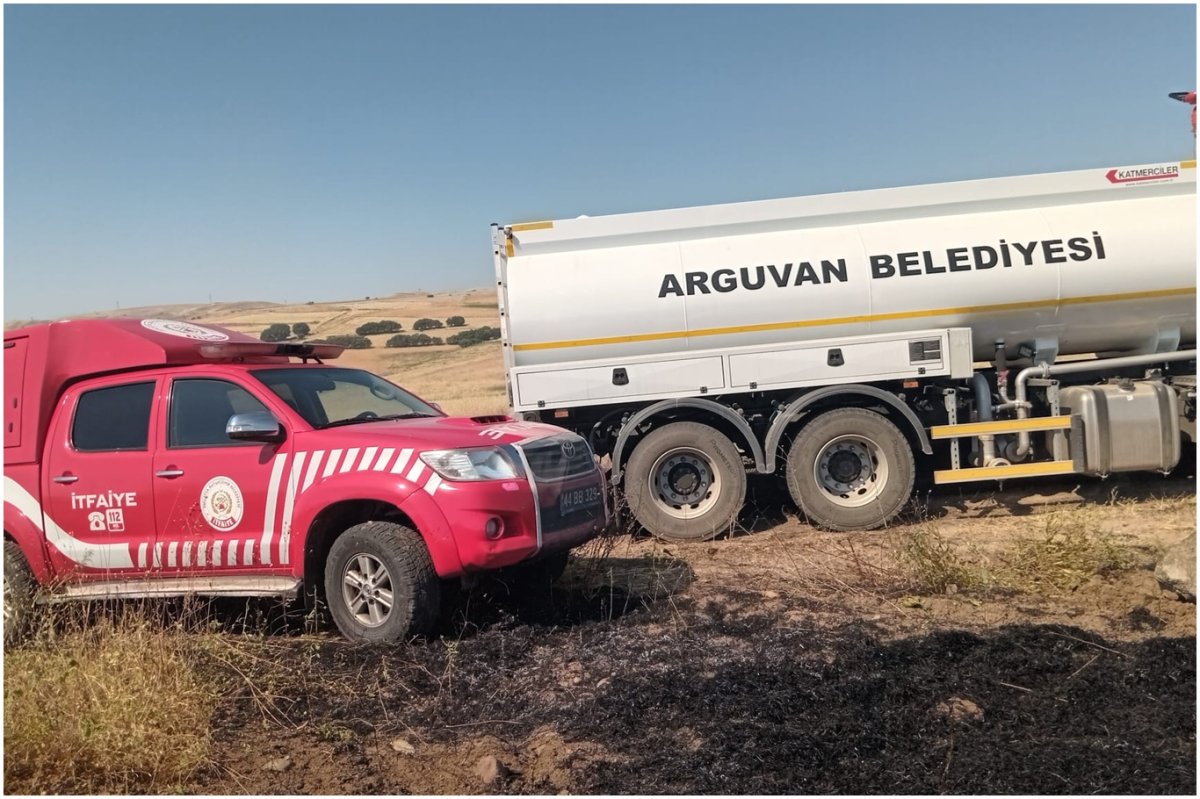 Malatya'da ekin alanında korkutan yangın